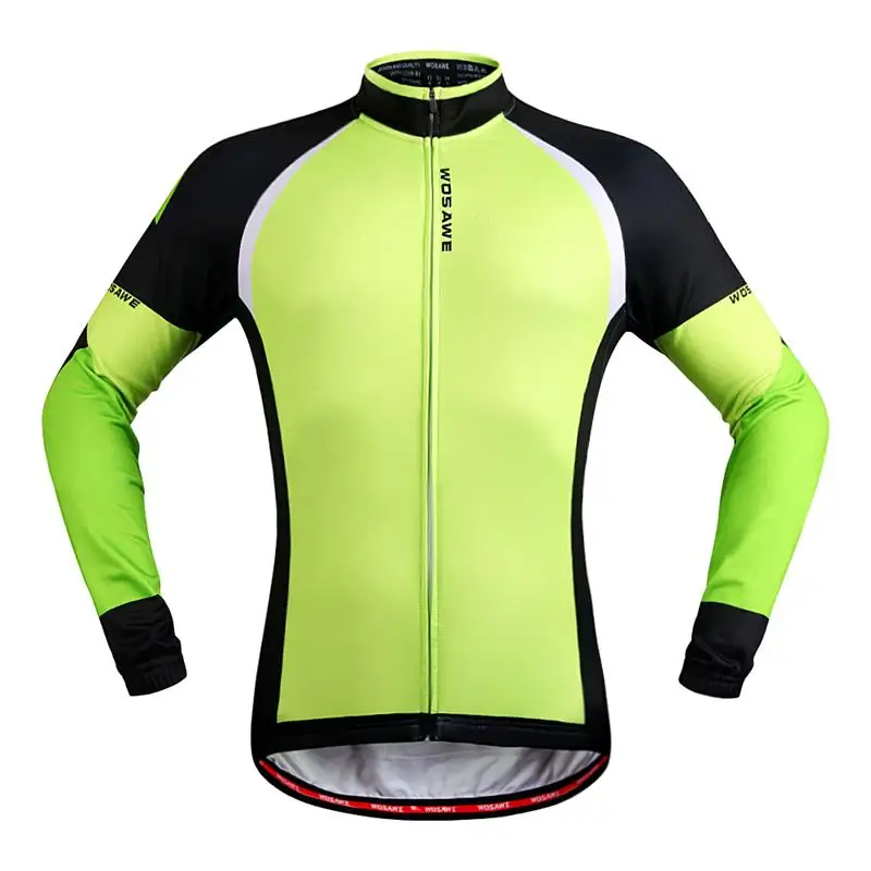 Clearance! WOSAWE Men Cycling Jersey MTB Mountain Road Bike Jersey Thermal Fleece Cycling Jacket Downhill Triathlon Bike Shirt - Цвет: BC275 with fleece