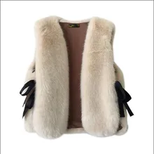 2017 Fashion Fake Fur Vest Women Imitation Fox Fur Korean Fake Fur Coat Thin Coat Female Loose Warm Parka