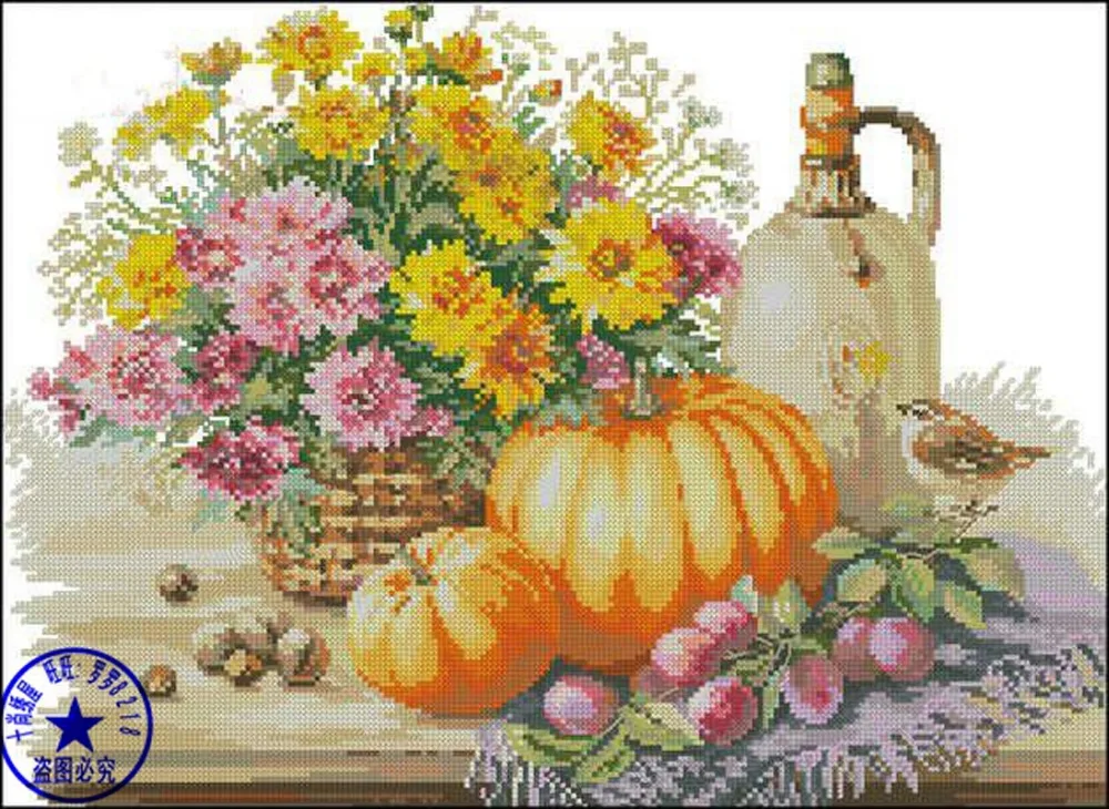 Набор для рукоделия вышивки крестом 14CT 16CT 18CT Harvest pumpkin | Дом и сад