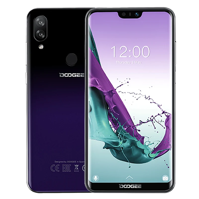 DOOGEE N10 Восьмиядерный 3 ГБ ОЗУ 32 Гб ПЗУ мобильный телефон 5,84 дюймов FHD+ 19:9 смартфон 16 МП камера 3360 мАч Android 8,1 4G LTE мобильный телефон - Цвет: Phantom Purple