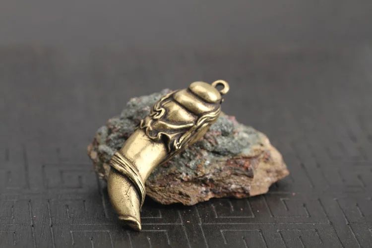 Brass Guan Gong Head Statue Keychains (11)