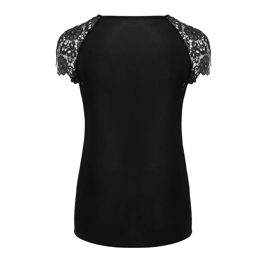 Блузка больших размеров, модная женская Однотонная рубашка с круглым вырезом и цветочным рисунком, Женская кружевная рубашка на плечо, топы, блузка большого размера, свободные топы