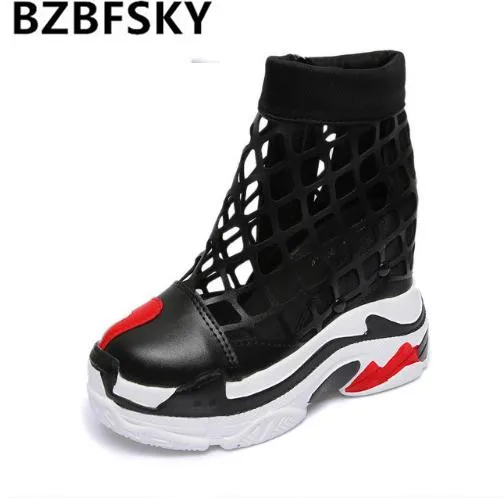 Women Sandals 2019 Summer Hidden Heel Gladiator Sandals For Woman Fashion Hollow Out Chunky Sandal Women Summer Beach Shoes