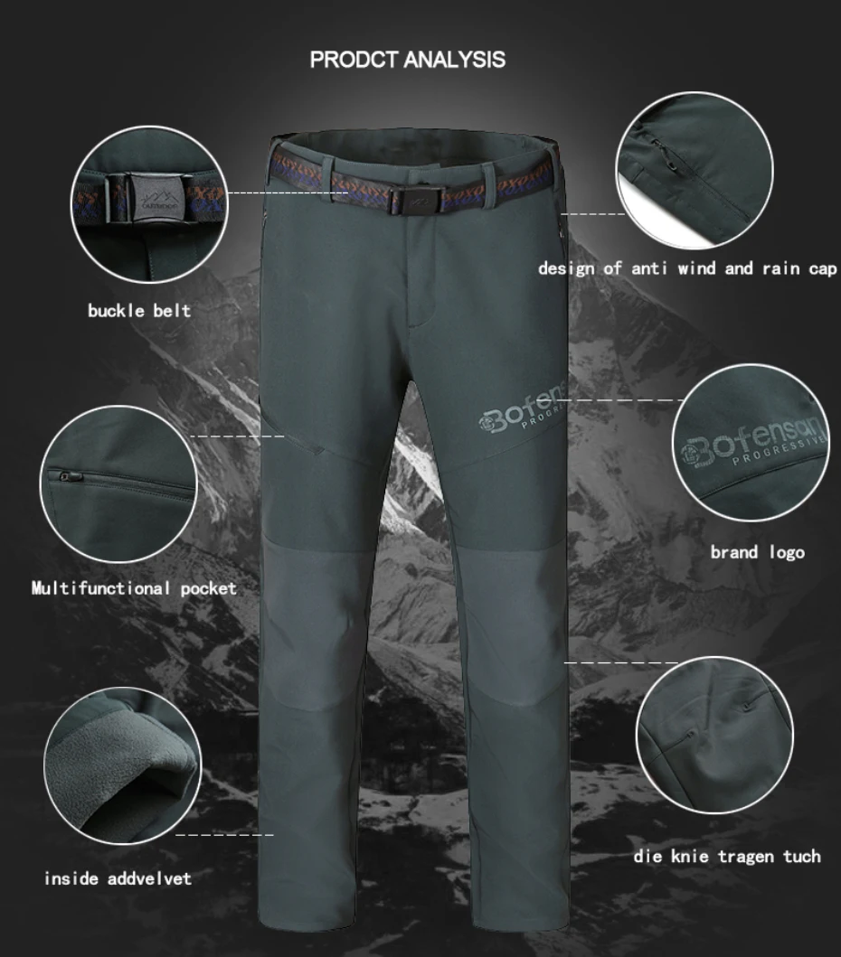 Quente ao ar Femininas à Prova Calças de Trekking Novo Inverno Livre Calças Dwaterproof Água Quente Velo Caminhadas Escalada Acampamento Esporte Softshell 1828b 11 Esporte e Lazer