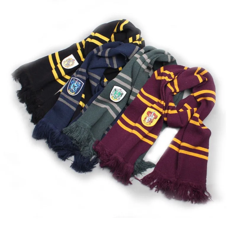 

Magic School Hermione Harri Potter Scarf Winter neckerchief Gryffindor Ravenclaw Slytherin Hufflepuff Scarves Women Men Boys