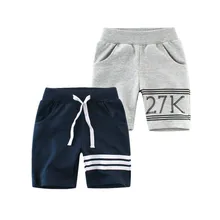 Детские повседневные штаны Новые летние спортивные шорты в полоску для маленьких мальчиков хлопковые брюки детская одежда