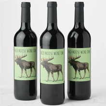 Персонализированные Wild Moose вино время винные этикетки на заказ свадебное вино этикетка