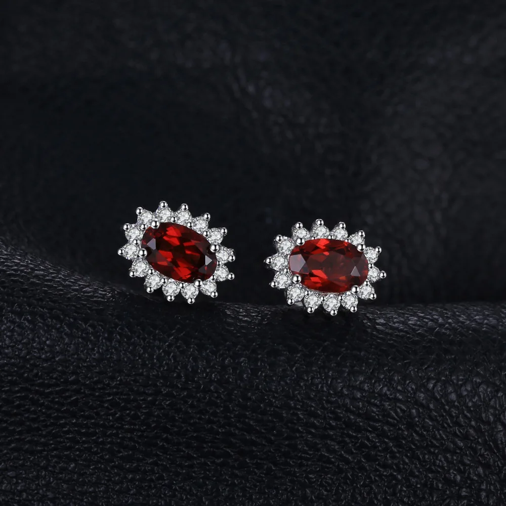 JewelryPalace Принцесса Диана Уильям Кейт Миддлтон 1.3ct натуральный гранат нимб серьги