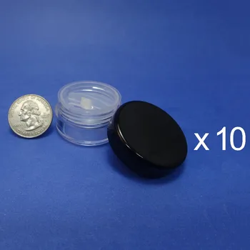 

10 Pcs Travel Size 10g Sifter Loose Powder Plastic Jar with Rotating Sifter & Black Lid (AY81(10)RSST-C=10pcs)