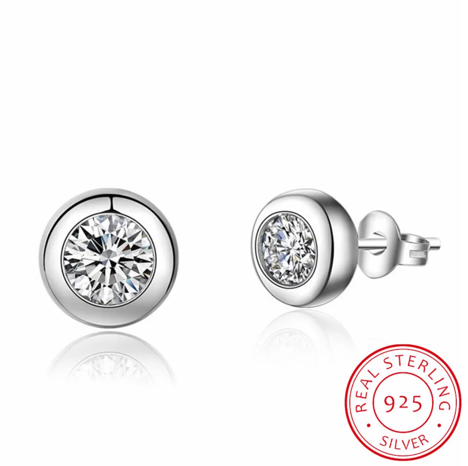 

Cute Small Round Aaa Cz 925 Sterling Silver Screw Stud Earrings For Women Girls Kids Piercing Jewelry Orecchini Aros Aretes
