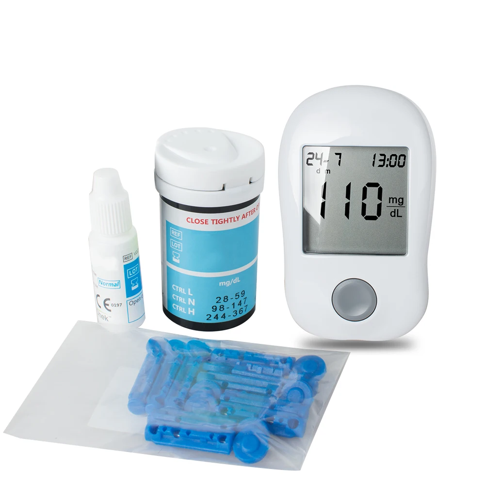 

Blood Glucose monitoring System Blood Sugar Test Meter Kit With Strips & Lancets Case