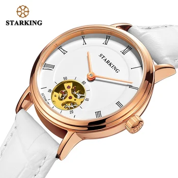 

STARKING Women Mechanical Automatic Self-Wind Watch Skeleton Design Sapphire Crystal Wristwatches Waterproof 5ATM Girl's Gift