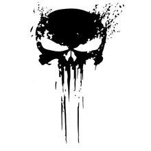 

Car Decals Stickers Motorcycles Decoration Black/Silver 10CMX15CM Skull Punisher