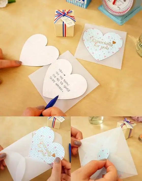 mini greeting cards paper lovely heart for Birthday Wedding Party Decoration gift candy box