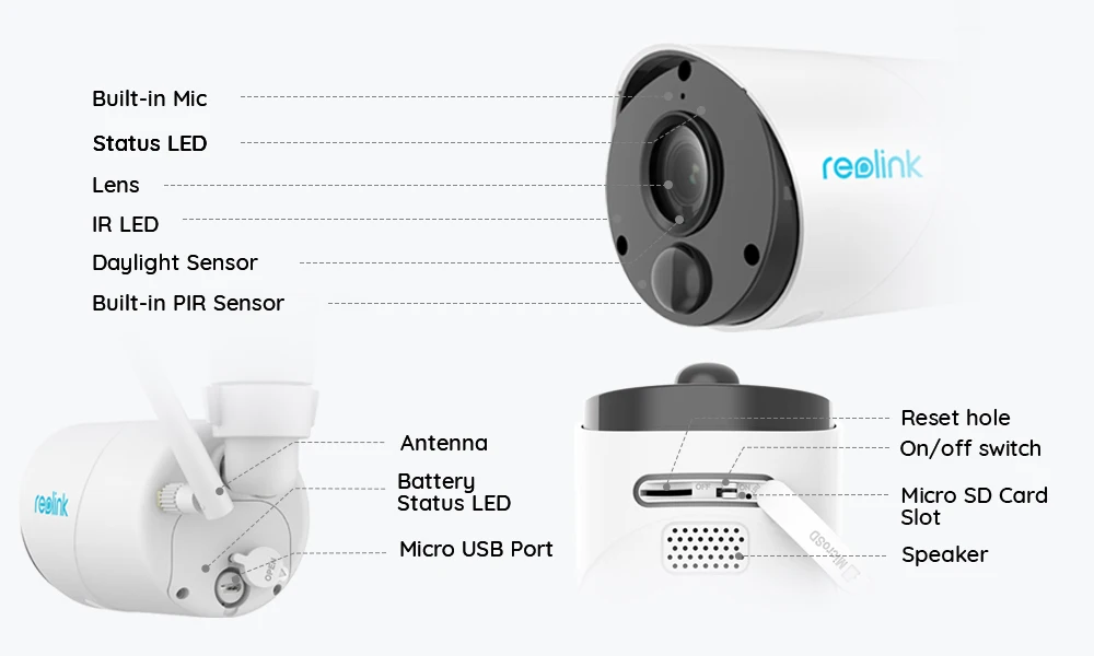 Reolink Full HD 1080P Wi-Fi IP Камера Argus эко и Солнечный Мощность для использования вне помещения видеонаблюдение с 2-полосная аудио