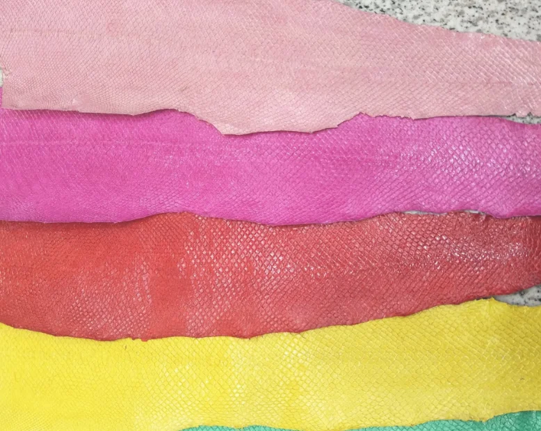 

1pcs Colorful Genuine Salmon Fish Leather Piece Multi Color DIY Bag Belt Shoes Accessories 45*10cm