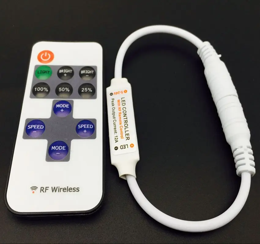 Mini RF Wireless Remote Led Dimmer Controller For Single Color Led