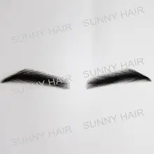 hand made human hair man false eyebrow 019 black color hand knot fake eyebrow