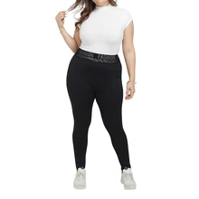 Plus Size High Waist Solid Black Casual Leggings Women Large Size Stretchy Fitness Sports Running Skinny Basic Crop Leggings D30 eshtanga women sports pant high waist leggings top quality solid sports skinny 4 way stretch leggings size xs l free shipping