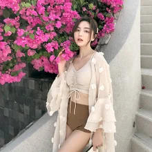 Женский пляжный купальник из 2 предметов, женский купальник, костюм из двух частей, кружевной костюм из трех сексапильных полиэстеров