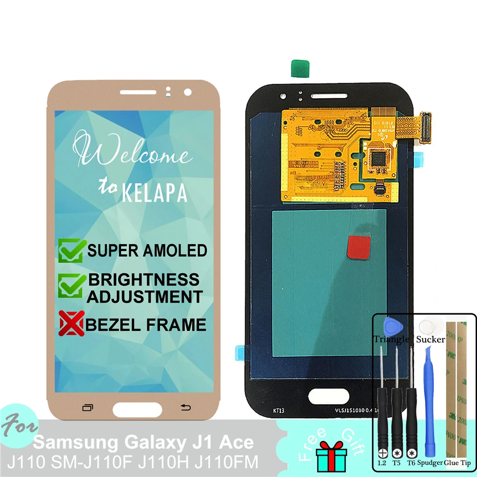 

Super AMOLED LCD For Samsung Galaxy J1 Ace J110 SM-J110F J110H J110FM Touch Screen Digitizer Assembly