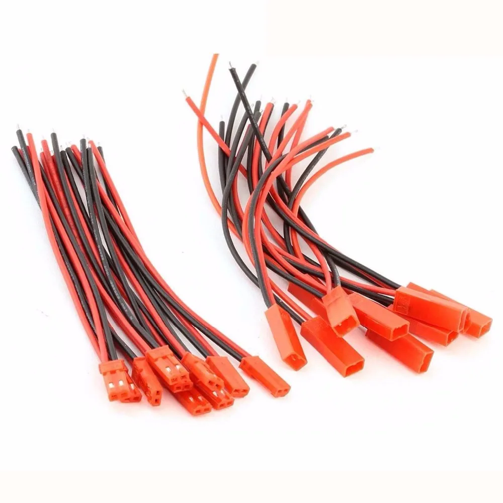 10 пар 100 мм 150 300 JST разъем 2-контактный штекер 22AWG силиконовый провод кабель |