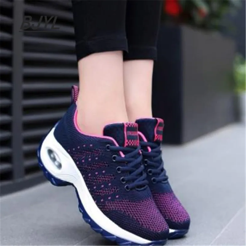 

BJYL woven mesh surface breathable hollow mesh sports shoes thick sole casual shoes