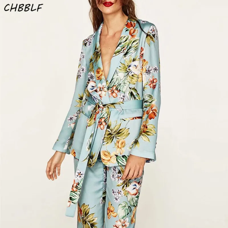 

Spring New European Flower Print Women Suit Casual Ladies Blazer Jacket Suit Blazer Pop472