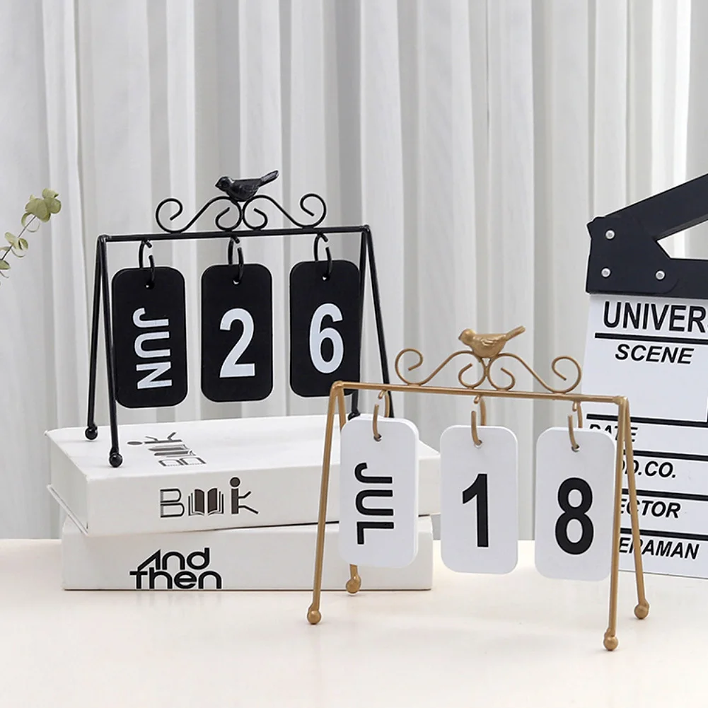 Модный Железный календарь с имитацией птицы для переворачивания страниц, домашний офис, рабочий стол, домашний декор, подарок