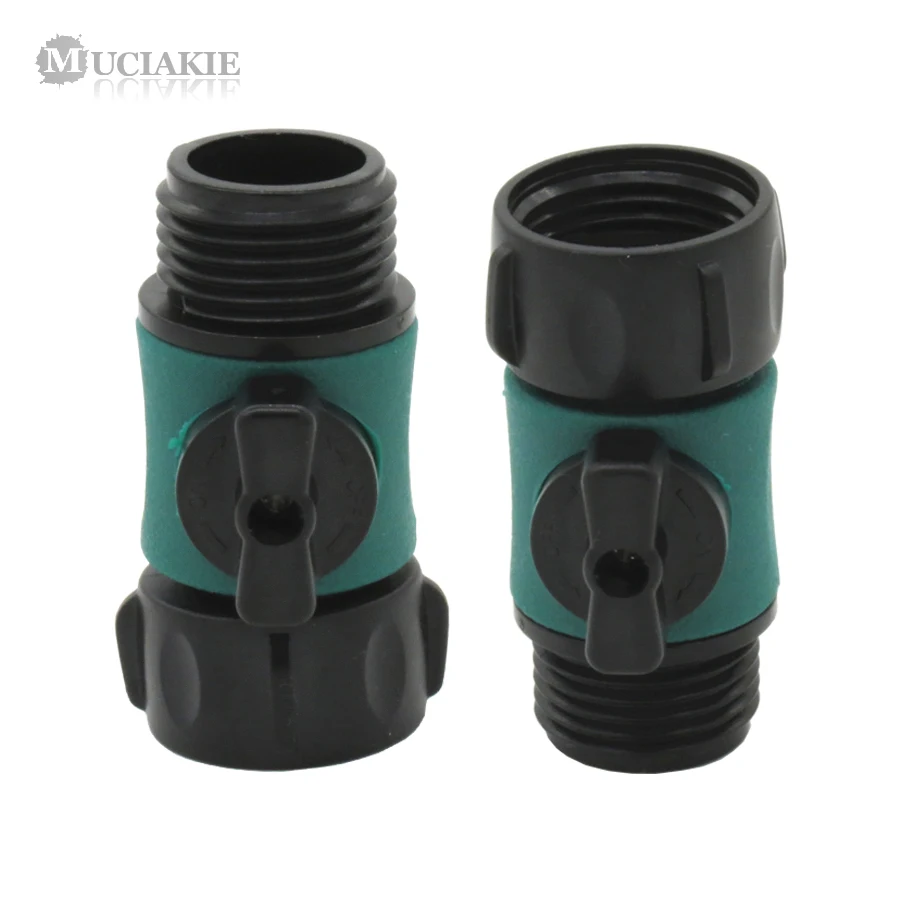 

MUCIAKIE 1PC Garden Water Connector for Tap Faucet Pipe Tubing Adapter 3/4'' Male Thread to 3/4'' Female Thread with Valve