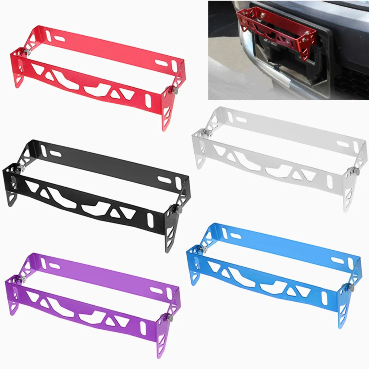 Universal Aluminum Bumper Adjustable Tilt Car License Plate Bracket