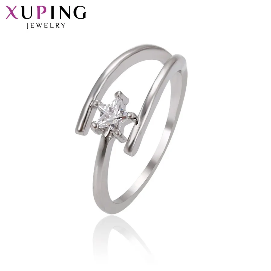 Xuping Модное Элегантное регулируемое кольцо с синтетическим кубическим цирконием, ювелирные изделия для женщин, подарок на Рождество, S77-14669 - Цвет основного камня: White
