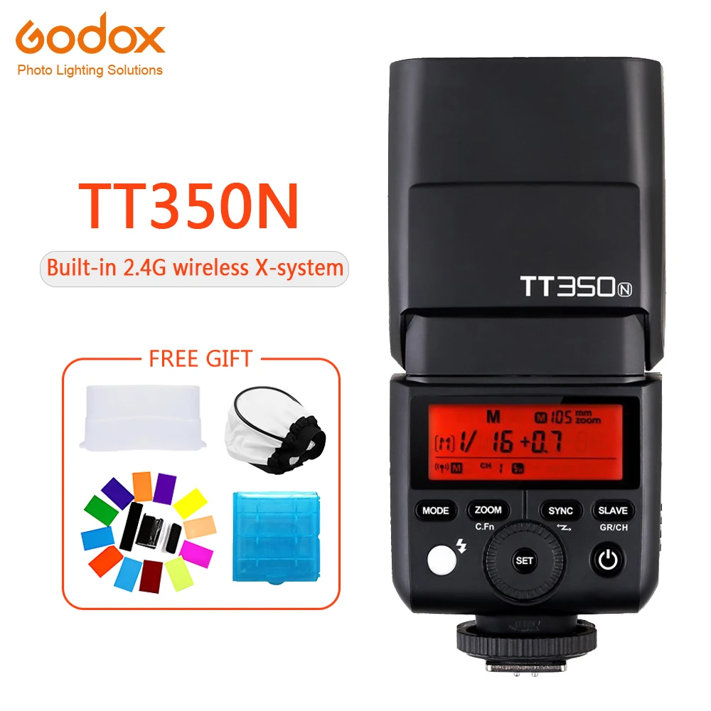 

Godox Mini TT350 TT350N Speedlite flash TTL HSS 1/8000s 2.4G Wireless Camera photography for nikon D750 D7000 D7100 D7200 D5100