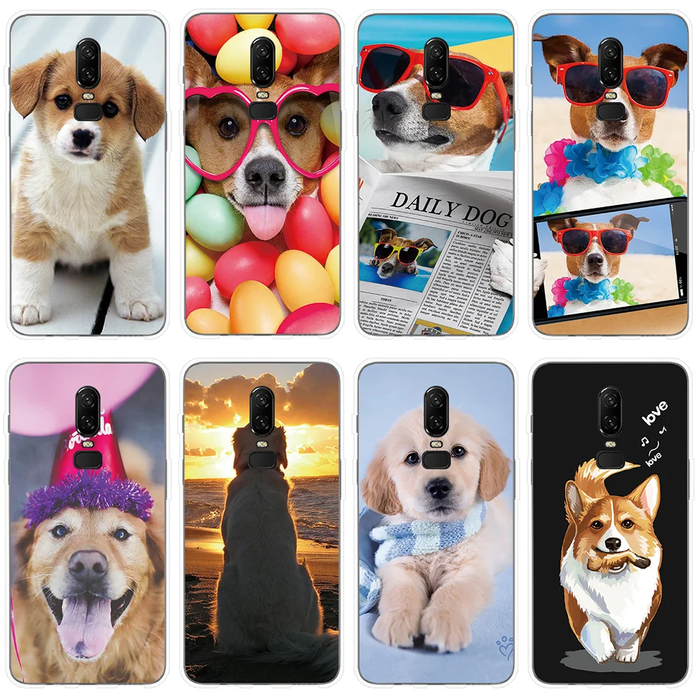 Phone case For OnePlus 5 5T 6 6T Soft Cover Cute Pet Dog Patterned Silicone Shell Cases T Case |