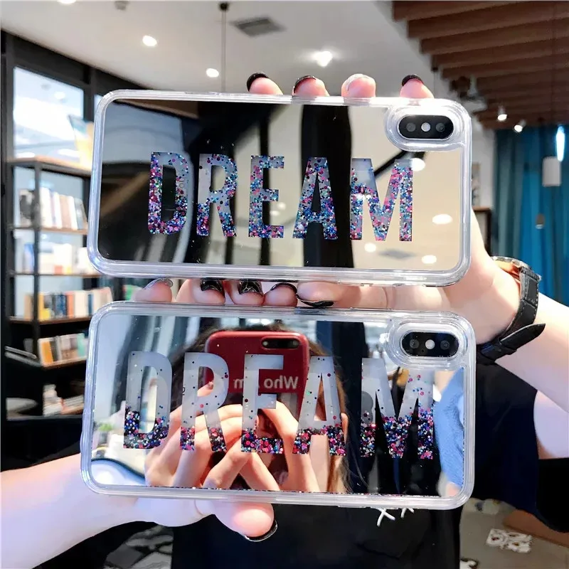 

For iphone X XS Max XR case Dynamic Liquid Glitter Quicksand Clear Cover For iphone 6 6S 7 8 Plus Plating Mirror Coque Fundas