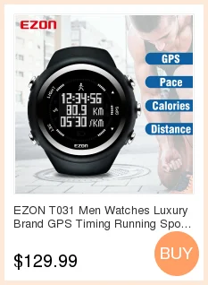 Мужские Цифровые спортивные часы, умные часы для бега с gps, наручные часы на основе пульса, 50 метров, водонепроницаемые для IOS Android EZON T907-HR