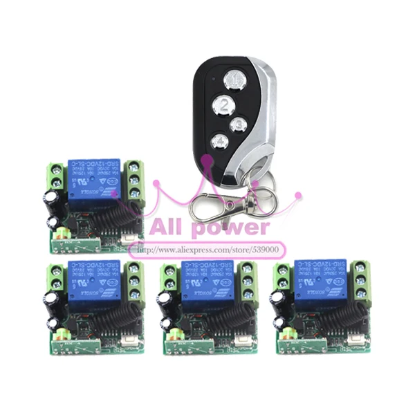 

DC 12V 10A 1 CH 1CH RF Wireless Remote Control Switch System 315 MHZ 433 MHZ Transmitter Receiver 200m High Sensitivity