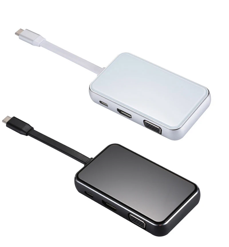 Тип C до 4K HDMI ТВ видео адаптер VGA RJ45 Gigabit Ethernet Lan Карта Кабель USB 3,0 для Macbook samsung S8 S9 для huawei P20 Pro - Цвет: Random Color