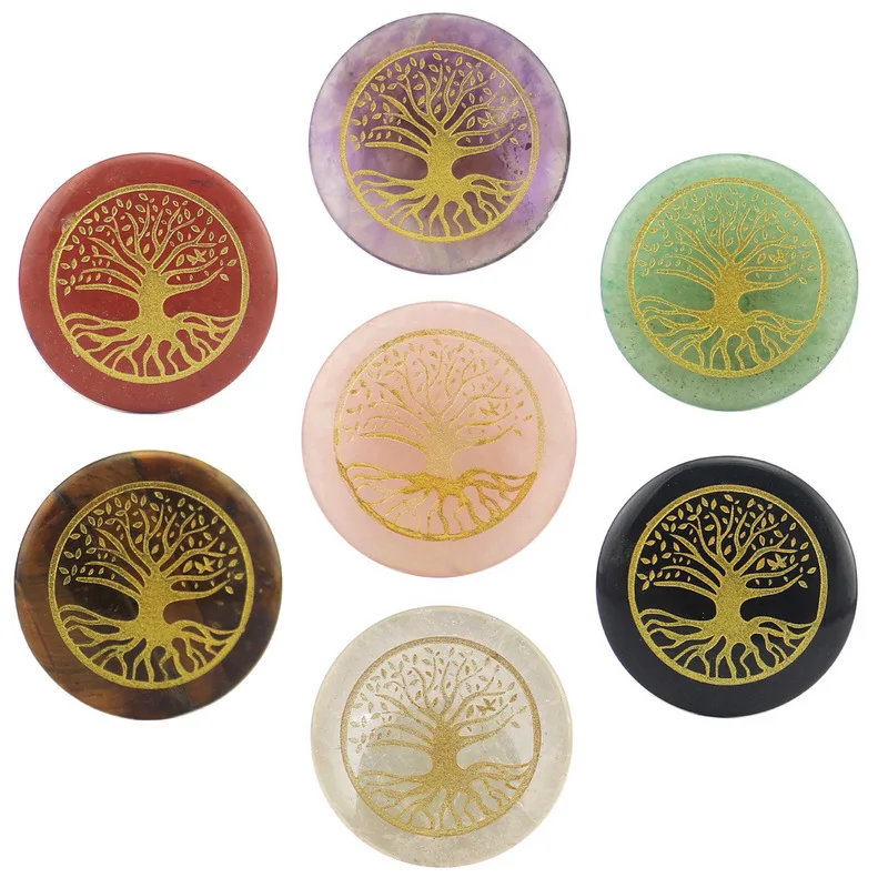 

Natural crystal Stone Sculpture wafer reiki system tree furnishing articles ornaments to the tree of life