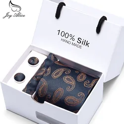 Alegría Alice boda hombres corbatas embalaje de caja de regalo de los hombres de la marca de lujo de corbata bolsillo cuadrado conjunto de corbata de seda gemelos pañuelo Alegría Alice boda hombres corbatas embalaje de caja de regalo de los hombres de la marca de lujo de corbata bolsillo cuadrado conjunto de corbata de seda gemelos pañuelo