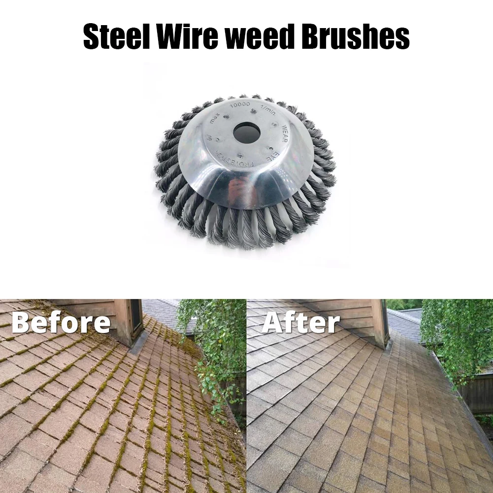 25MM Aperture 8 Inch Steel Wire Weeding Brush Twisted Wire Bowl Type Rotating Wire Wheel garden