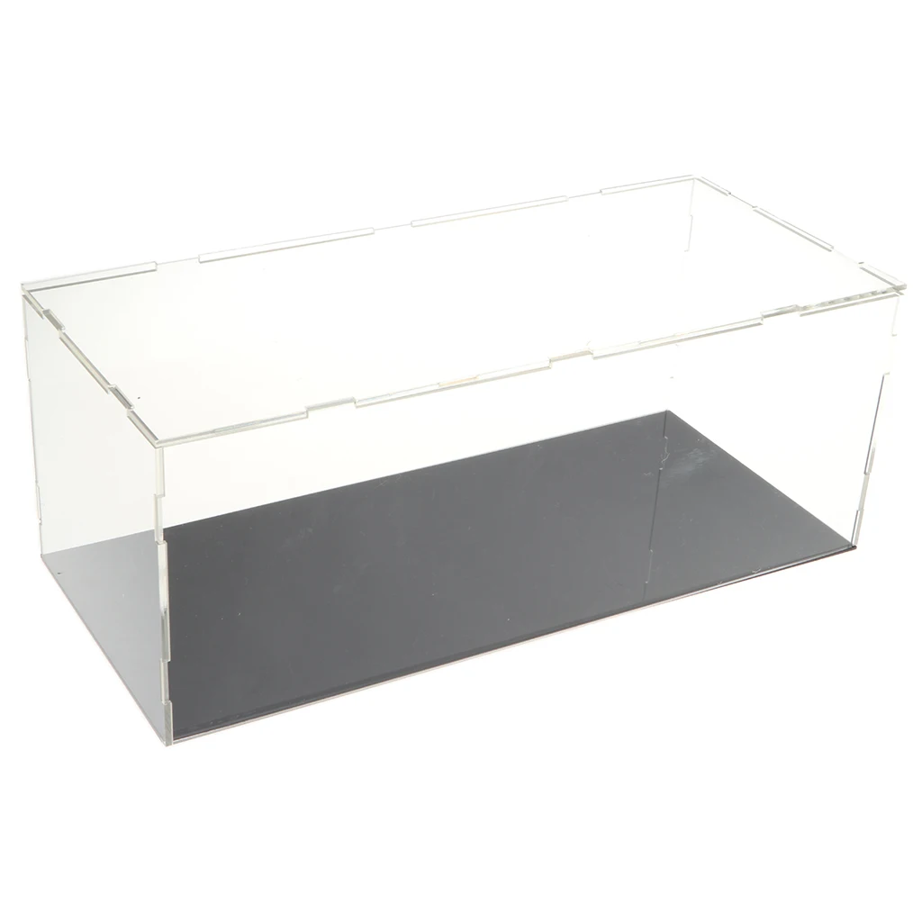 MagiDeal Clear Acrylic Display Box Dustproof Show Case with Black Base for Car Model Anime Figures
