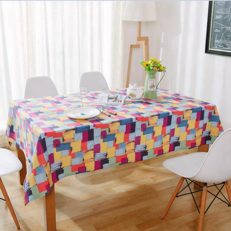 

Doodling Paint Design Tablecloth Fashion Resturant Table Cloth Cover Painting Style Oblong Tablecloth Cover 100X140CM