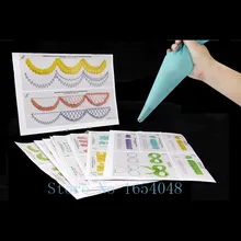 23 страницы/лот цветные узоры для глазури, тренировочные листы, легко наносятся, инструменты для украшения торта, масло, крем для глазури, тренировочные бумаги