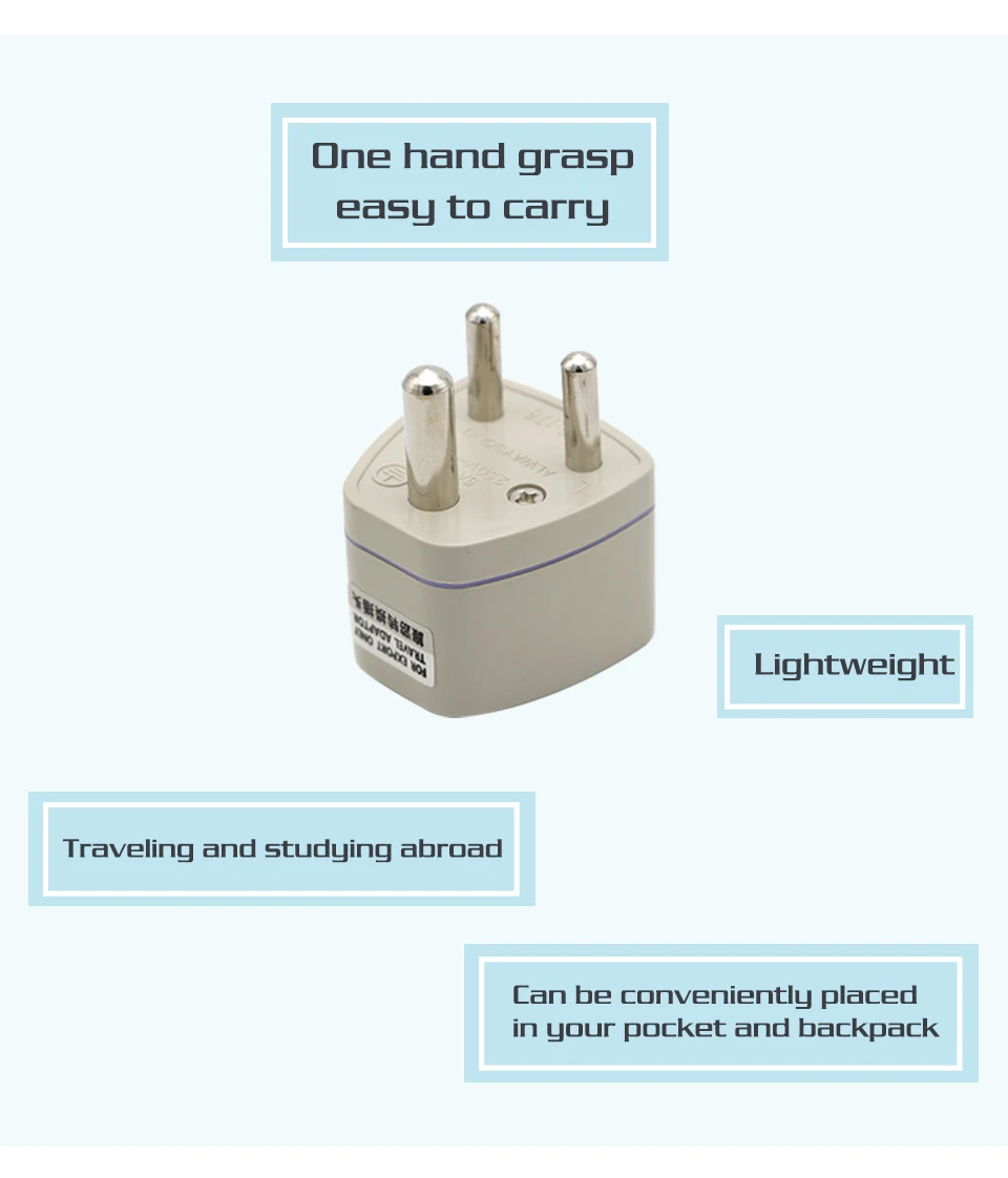 Universal UKUSEUAU to Small South Africa Plug AC Power Multi Outlet Adapter 3 pin Travel Converter Socket India travel (8)