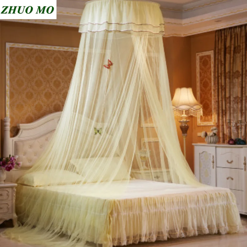 

New Elegant Lace Mosquito Net for home decoration Tulle Bed Dome Bed Netting Canopy Circular Round Dome Bedding Mosquito Net