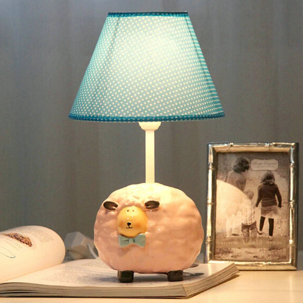 

Kids Sheep Creative Small Lamp Desk Lamp E14 110V-220V Children Room Led Table Lamp Reading Lamp Led Switch Button