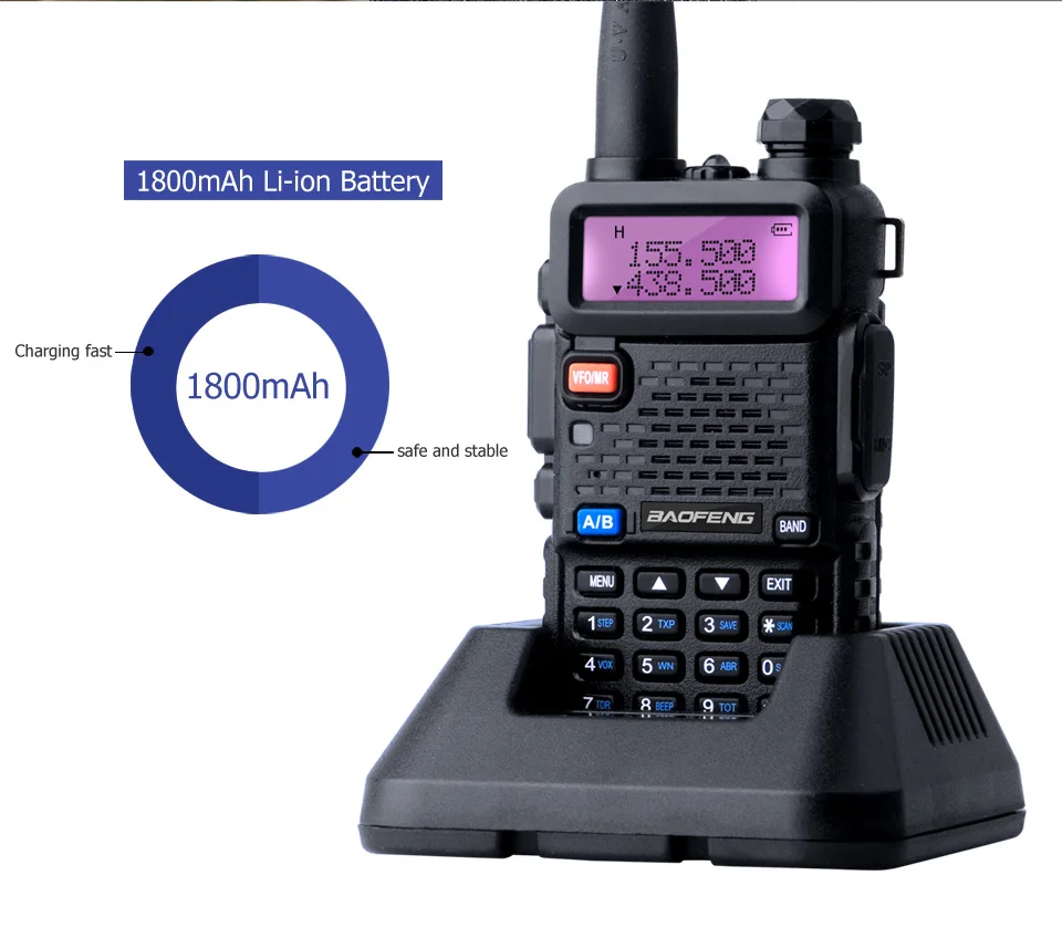 Baofeng UV-5R 8 Вт рация Двойной диапазон УВЧ, СВЧ UV5R CB радио128ch VOX Ham Радио дальний трансивер для охотничья рация