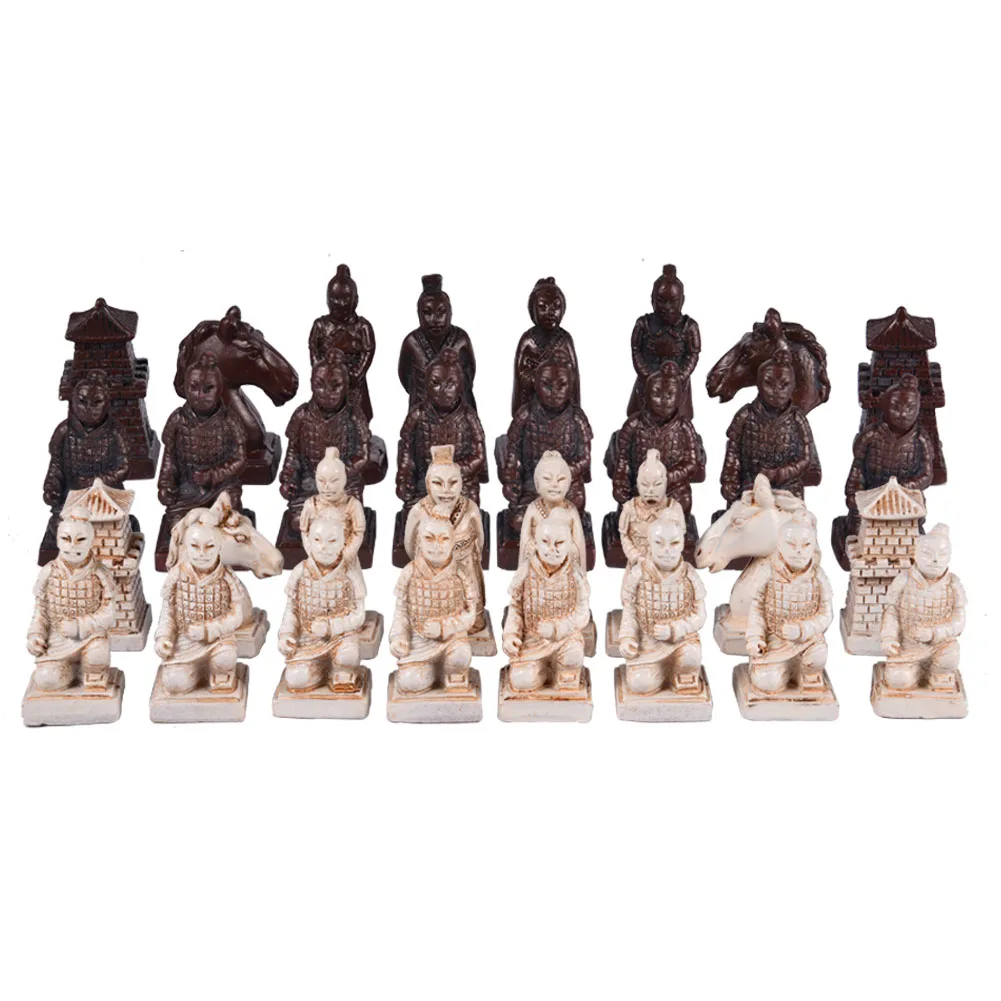 Ретро маленький Шахматный набор династии Мин и Цин китайский Ретро терракотовые воины шахматы