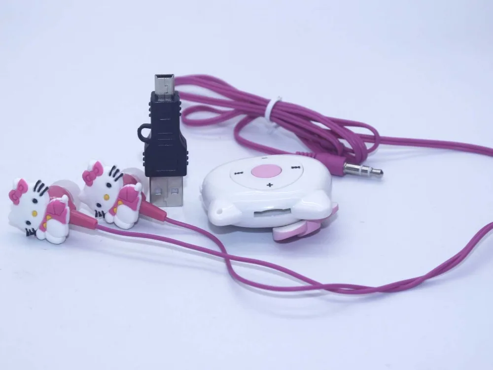 Высокое качество Мини hello kitty MP3 музыкальный плеер клип mp3 плееры Поддержка TF карты с наушником мини USB сумка для мальчиков и девочек подарок